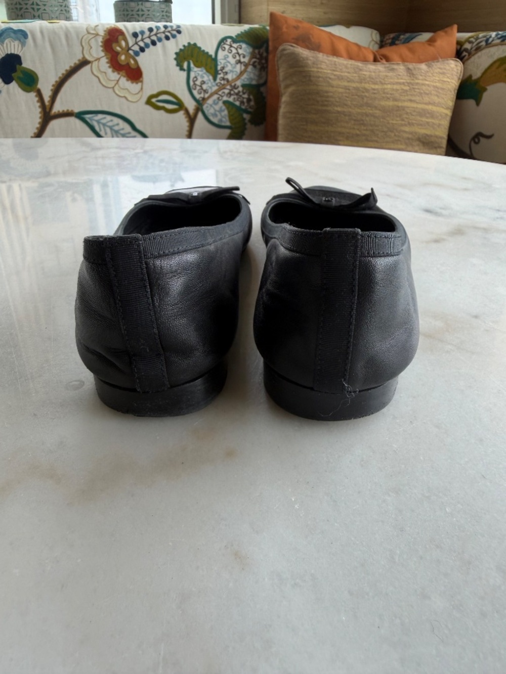 CHANEL LEATHER BALLET FLATS - Picture 2 of 3